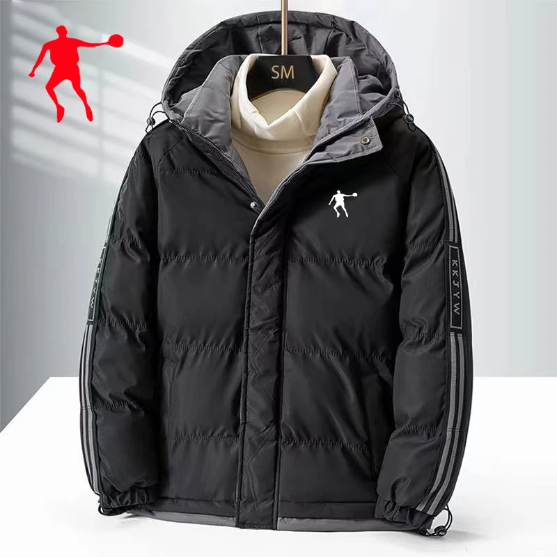 乔丹青年棉衣男冬季加厚连帽棉服大码防寒保暖休闲潮流棉袄外套