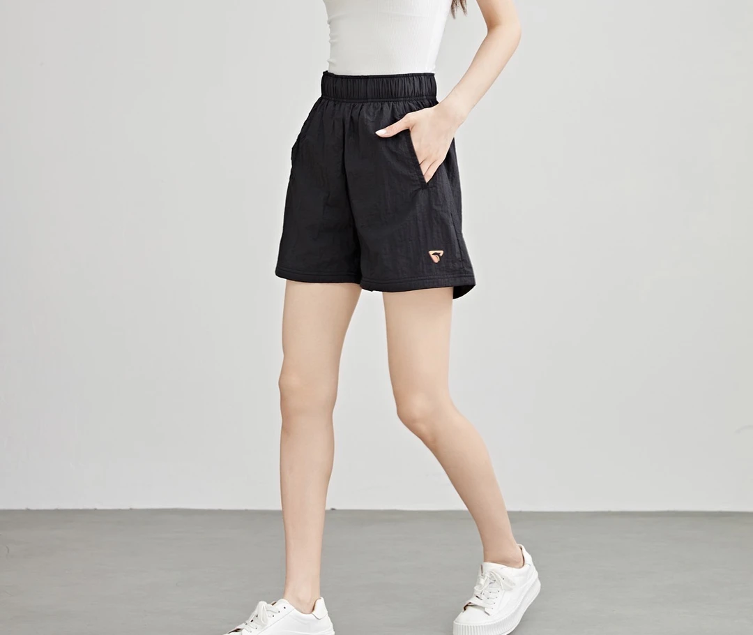 EUJE女装百搭速干短裤夏季时尚薄款纯色休闲裤