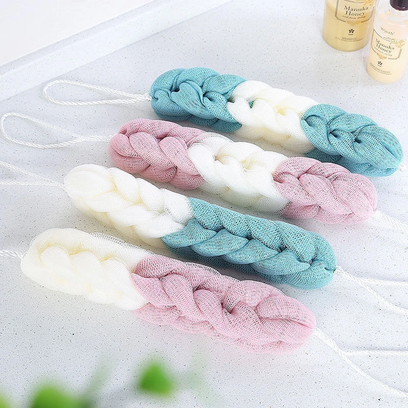 沐浴球大号沐浴条去污加厚长条洗澡巾搓背巾拉背条浴擦搓澡神器