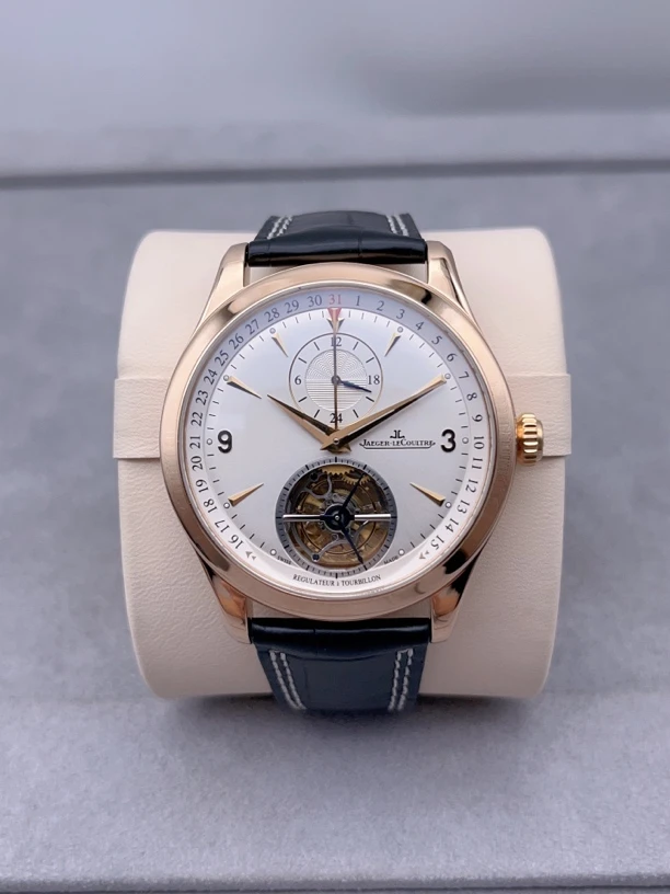 95新 Jaeger-LeCoultre/积家 大师陀飞轮 玫瑰金 41毫米 GMT