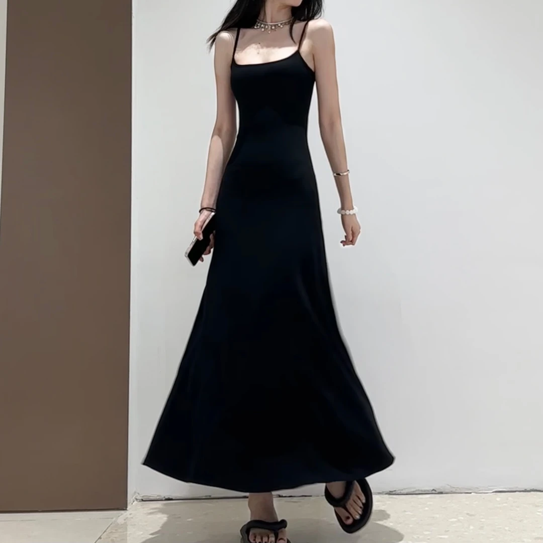 【思蜜妲】气质夏季收腰吊带长裙显瘦后妈裙2025新款爆款洋气连衣裙