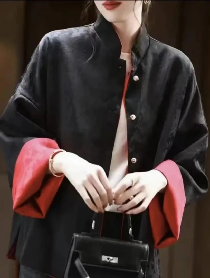 【凤凰】双面穿国风外套女2024春秋新款新中式复古刺绣宽松上衣