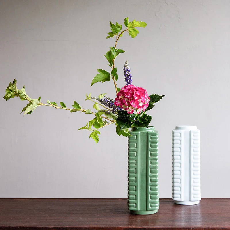 墨蓝花器道玉宗瓶小原流投入瓶禅意日式插花花瓶中式插花器皿花瓶