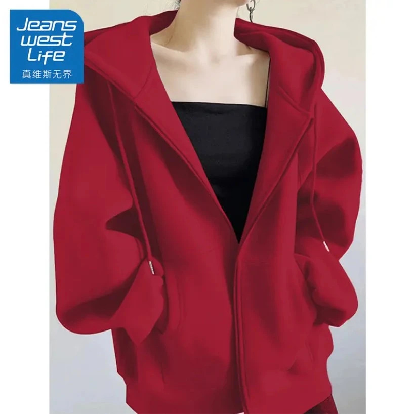 真维斯无界休闲连帽外套女2025春秋季新款时尚潮流小个子显瘦外套