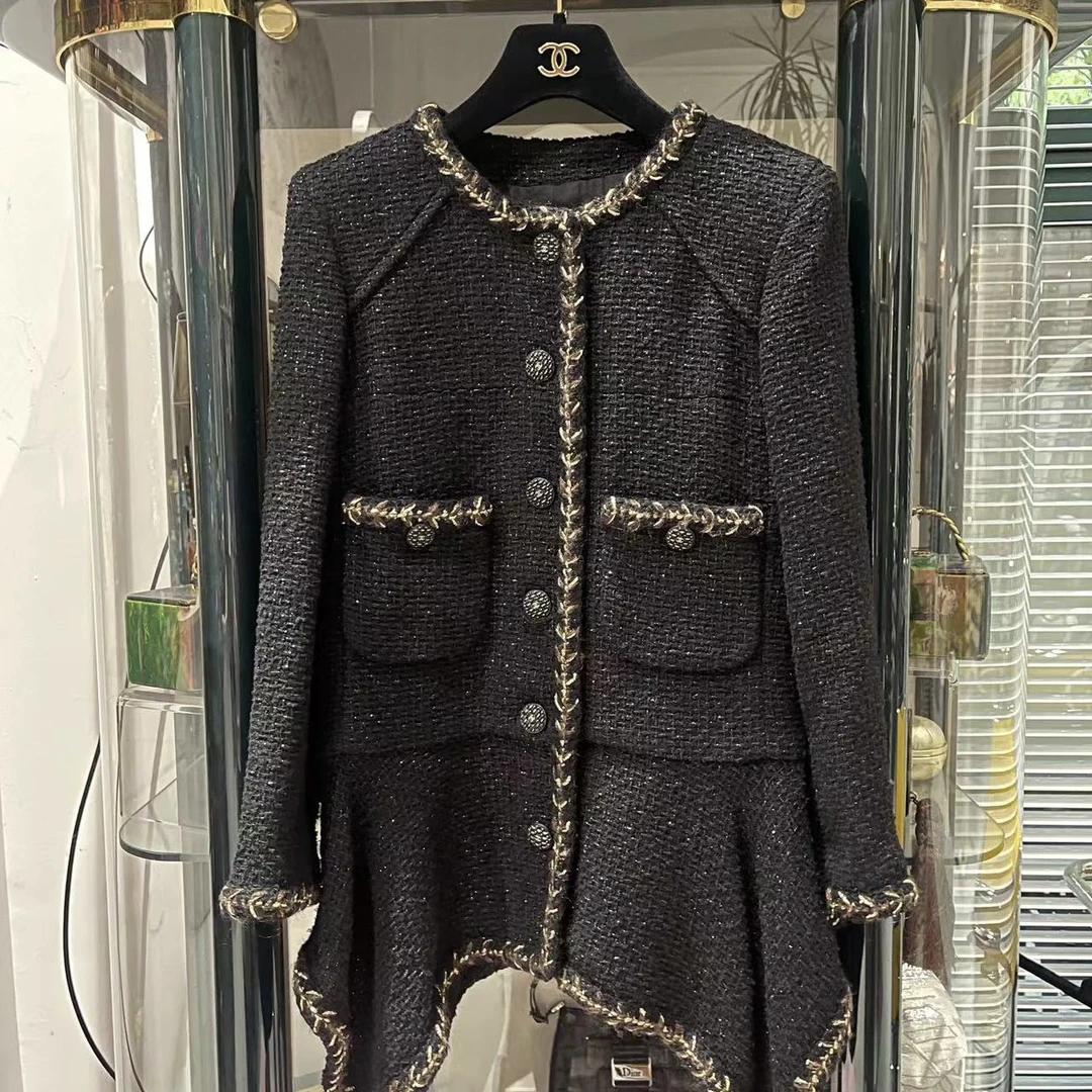 95新 Chanel/香奈儿 18k森林系列黑金外套34码