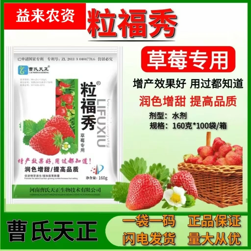 草莓粒福秀增甜提高品质做过数量专用膨大草莓