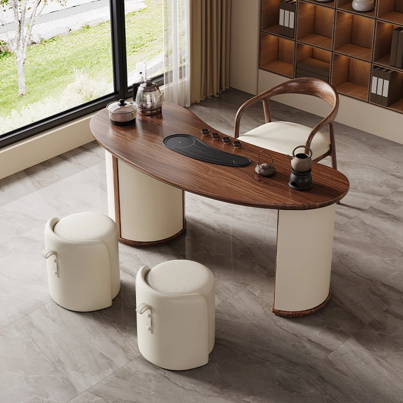 新中式茶桌实木阳台茶桌椅组合泡茶台现代简约家用小户型阳台茶几