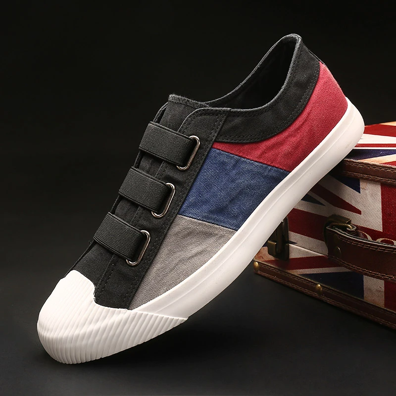 韩版2024新款潮流百搭帆布板鞋夏季透气休闲鞋子男潮鞋一脚蹬布鞋