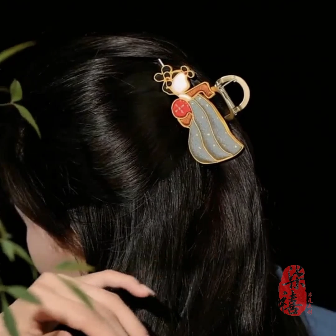 柒禧文创【唐宫夜宴】古风中国风盘扣手工DIY旗袍汉服压襟胸针服配
