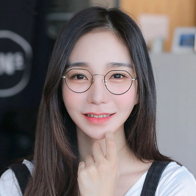 不规则复古小框近视眼镜女网红款学生眼镜框圆脸有度数素颜眼镜潮