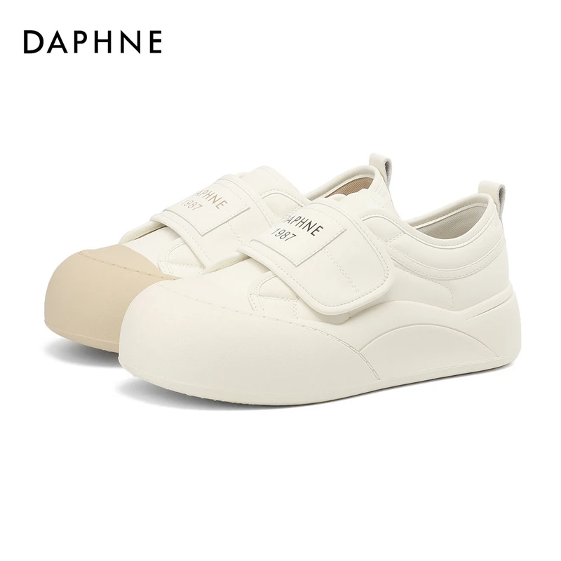 【达芙妮】丑萌魔术贴百搭时尚厚底休闲鞋面包鞋女鞋跟高5cm