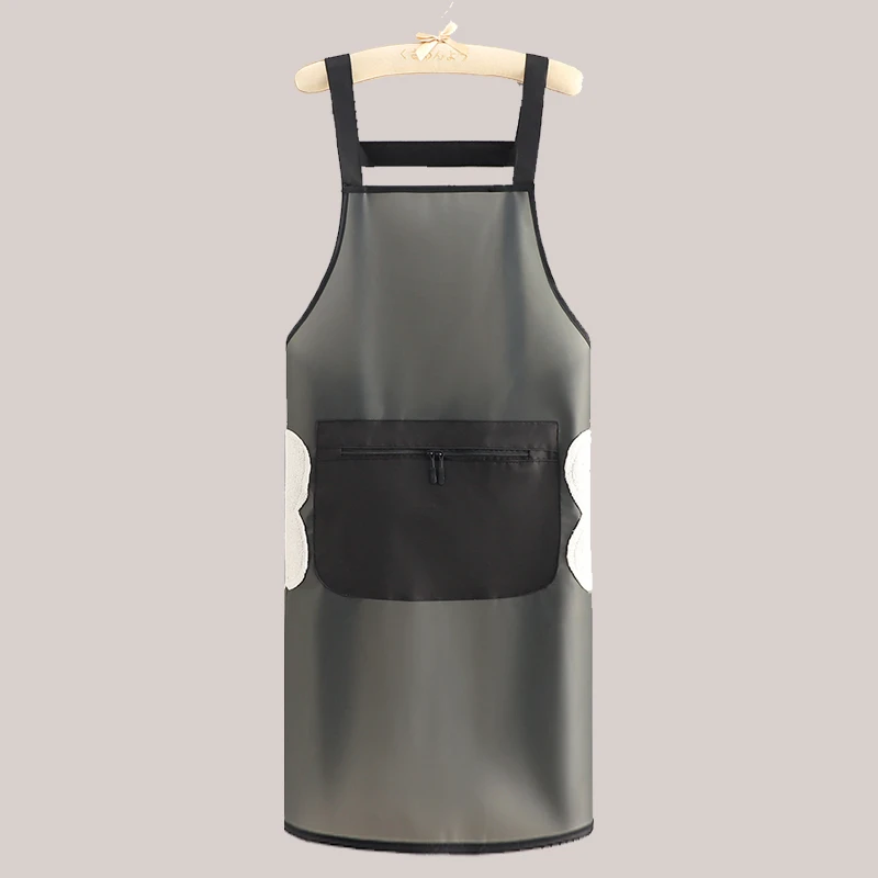加长加厚免洗TPU防水防油擦手围裙厨房家用水产店可爱洋气围裙