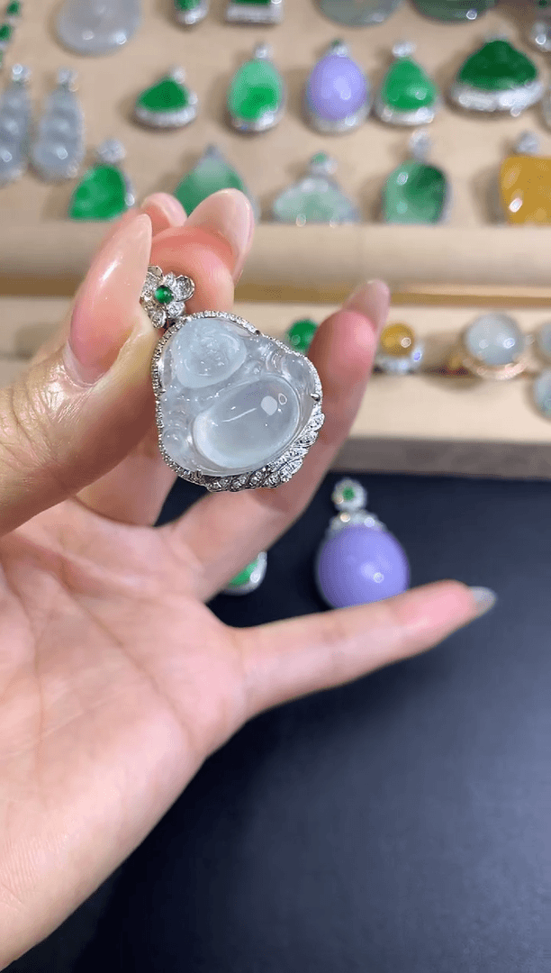 【闪购商品】翡翠吊坠(不含链)18K金镶嵌佛公|5800+0