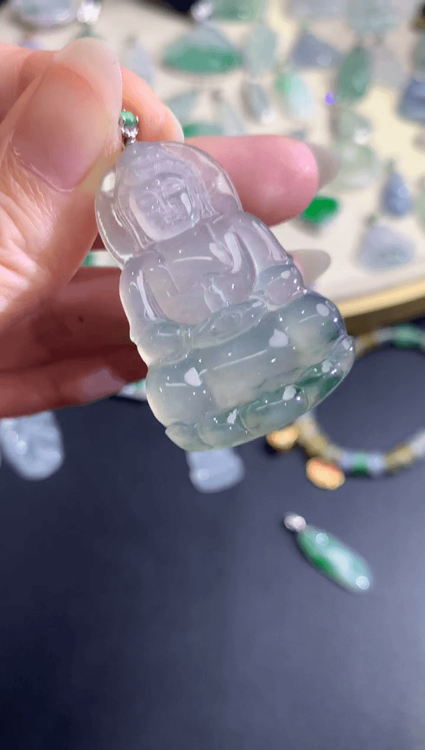 【闪购商品】翡翠吊坠(不含链)18K金镶嵌175观音|4500+0