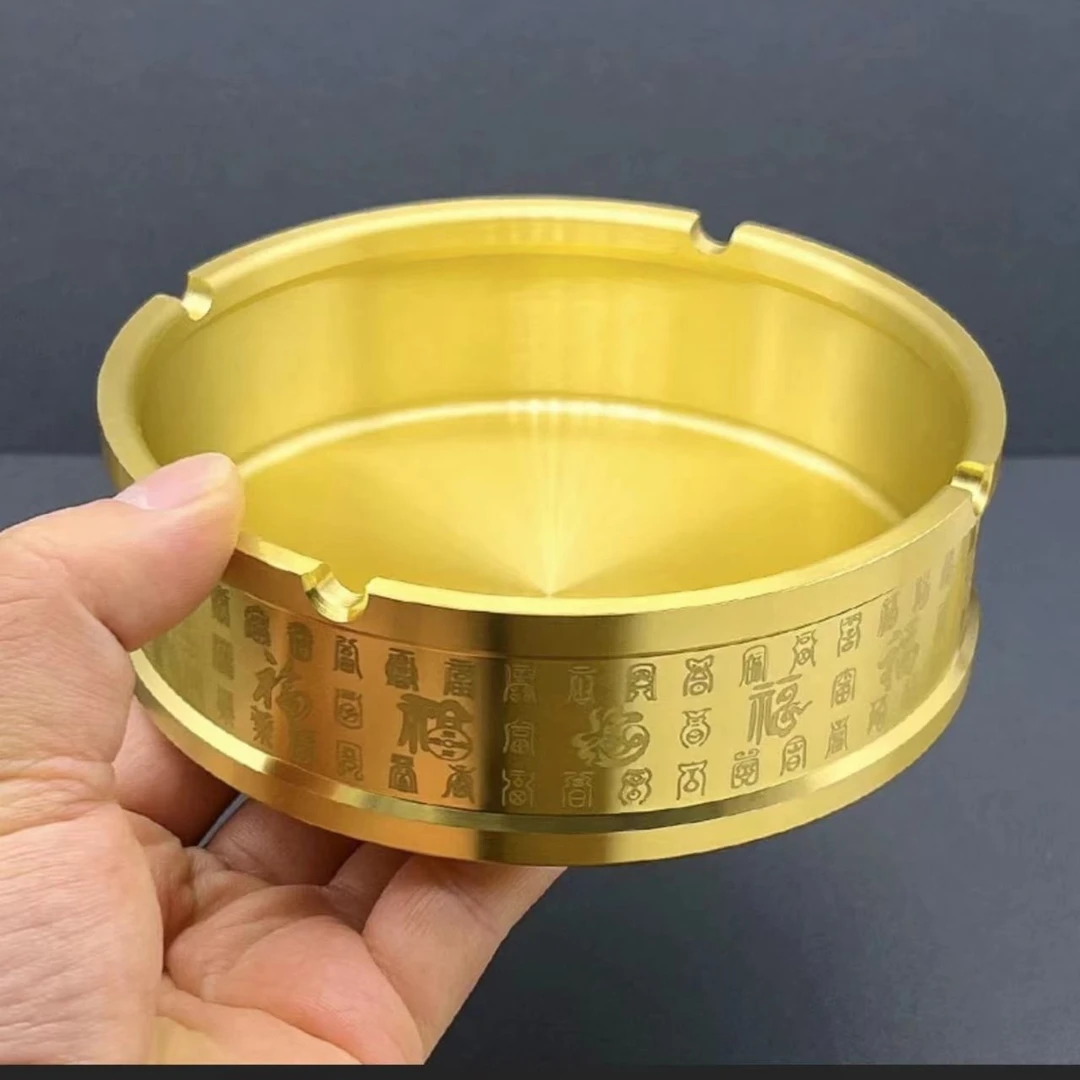 特大号百福烟灰缸摆件家用客厅创意个性防灰飞烟缸新中式