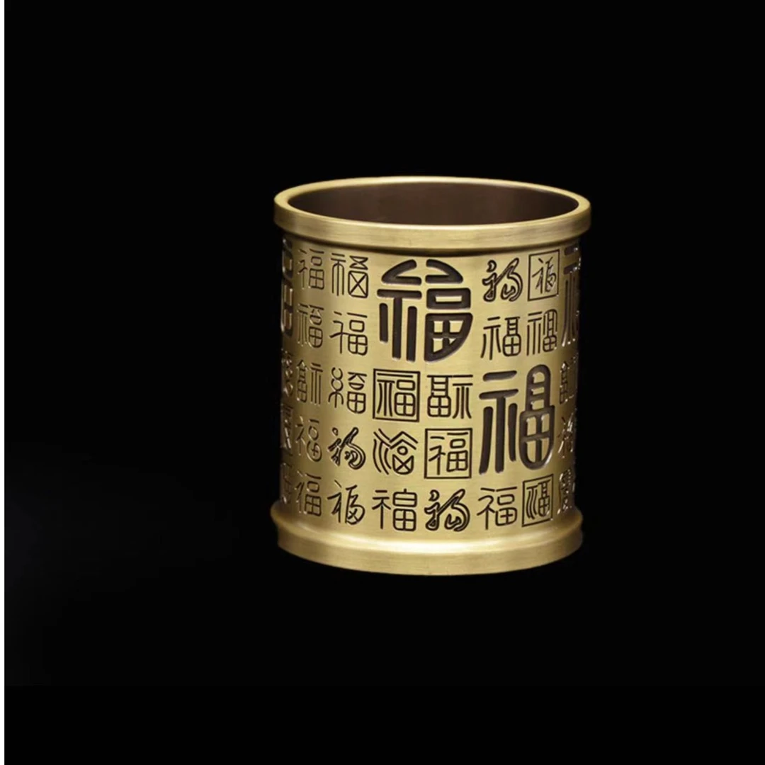 新款百福笔筒家用学生桌面办公室送礼摆件装饰品