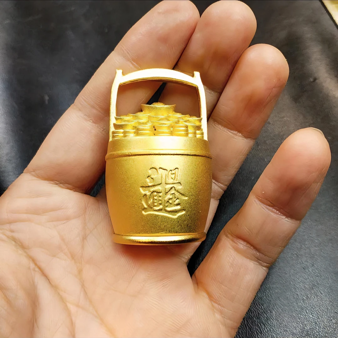 铜制摆件元宝一桶金创意饰品乔迁婚嫁礼品工艺品金色装饰摆件领导