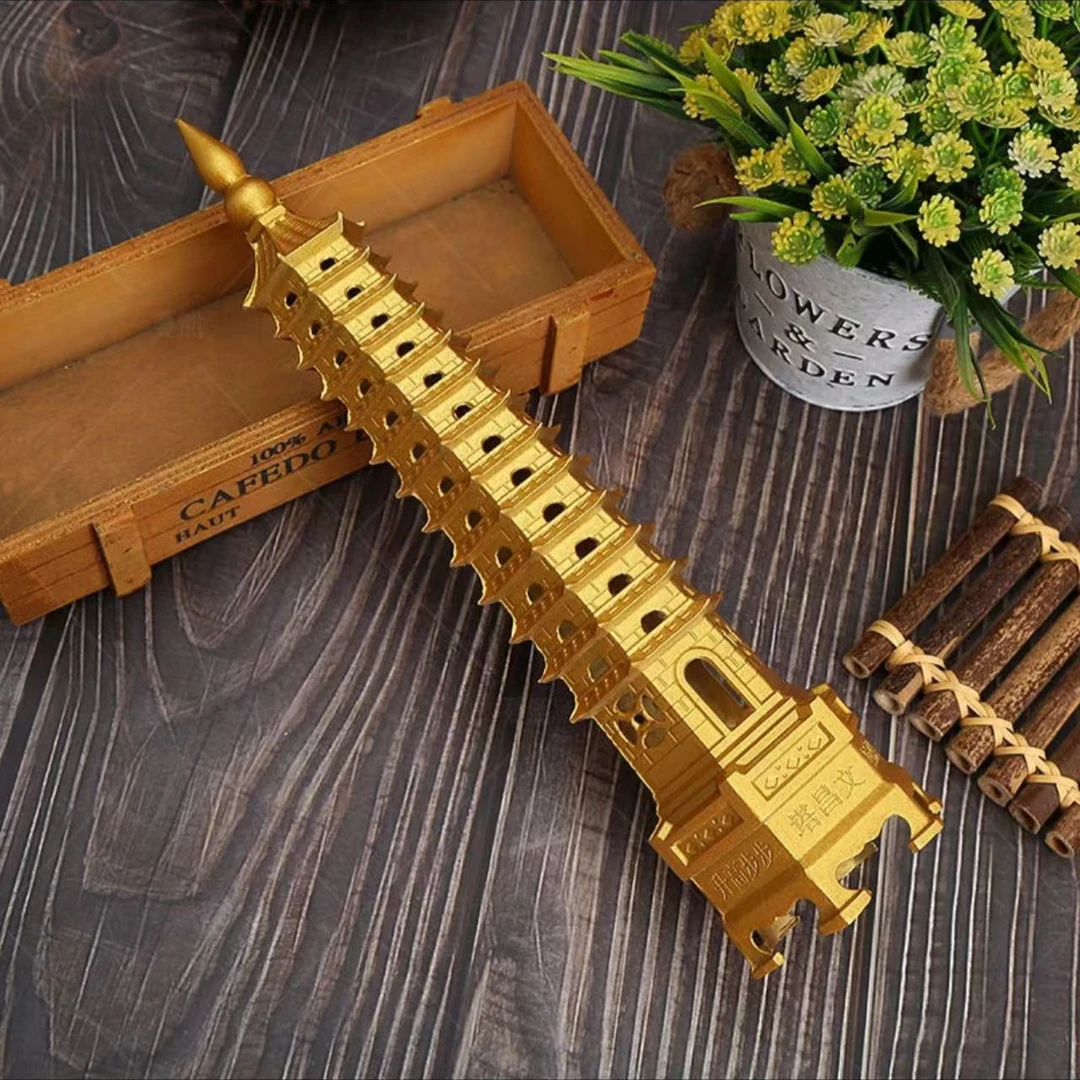 铜制十三层文昌塔全铜摆件书房卧室装饰品工艺品家居读书摆件