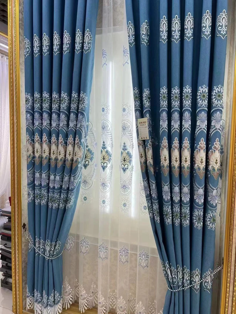 2025年新款绣花加厚款窗帘阳台客厅卧室
