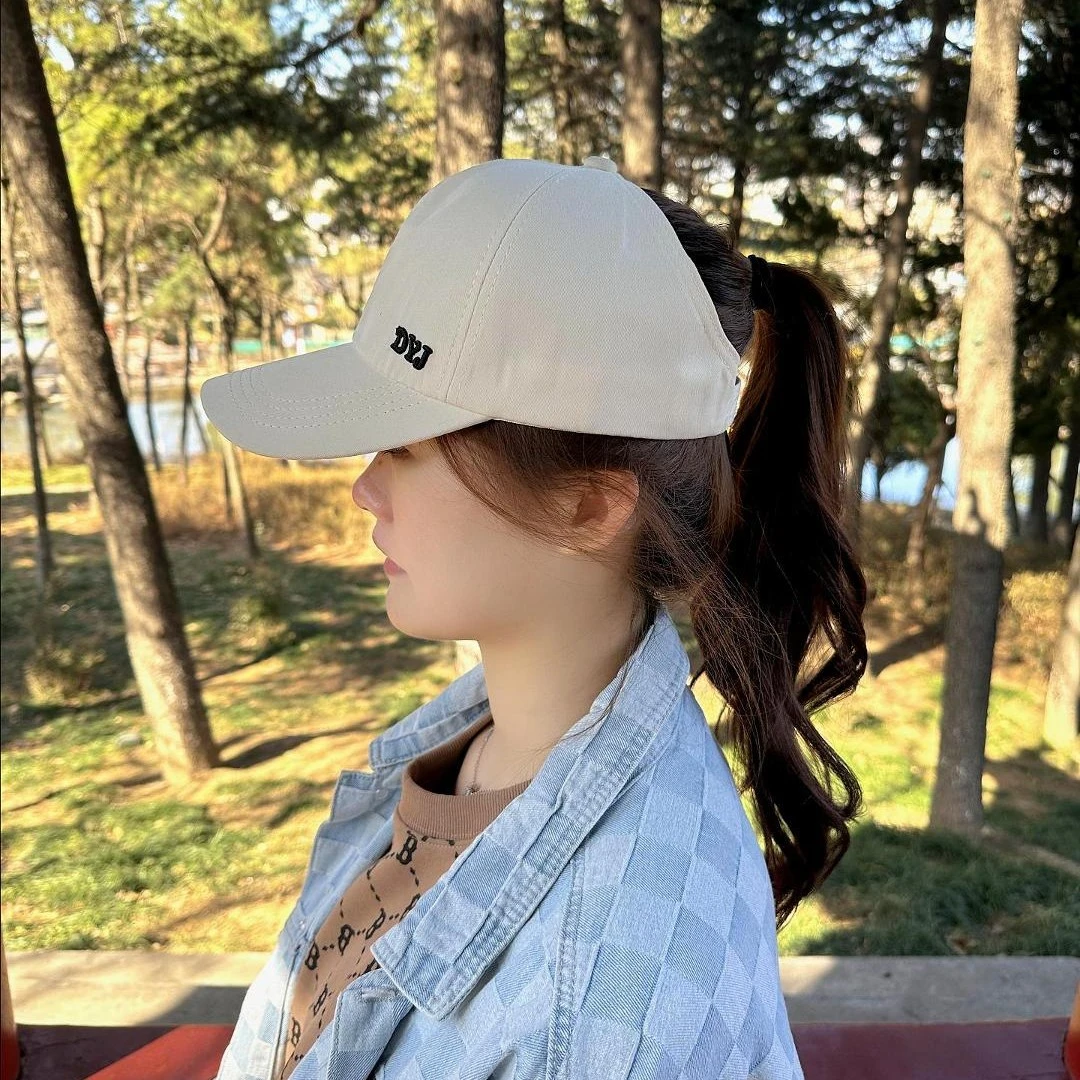 可扎马尾棒球帽 韩版休闲百搭半空顶鸭舌帽女帽子防晒运动帽时尚