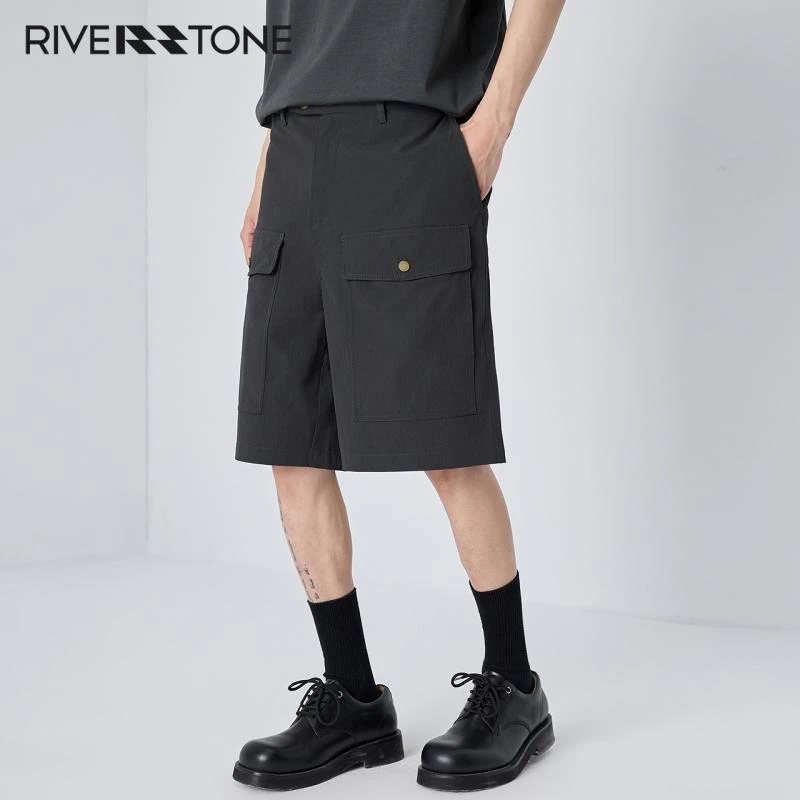 RS男装夏装裤子百搭五分短裤2025新款夏季男士凉感薄款工装休闲裤