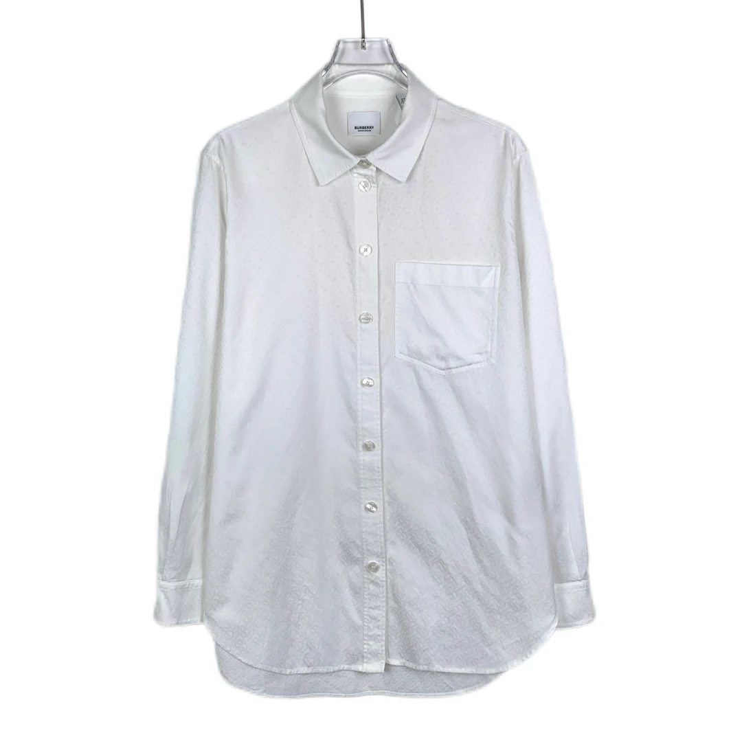 BURBERRY/博柏利潮奢豆 严选/暗纹满印长袖衬衫/95新/014314
