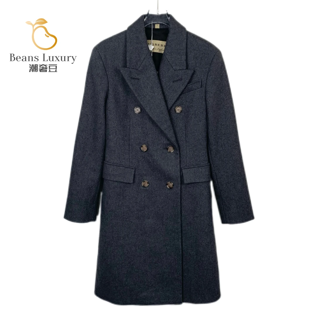 BURBERRY/博柏利99新/潮奢豆 严选/ 灰色羊毛大衣外套/H9435