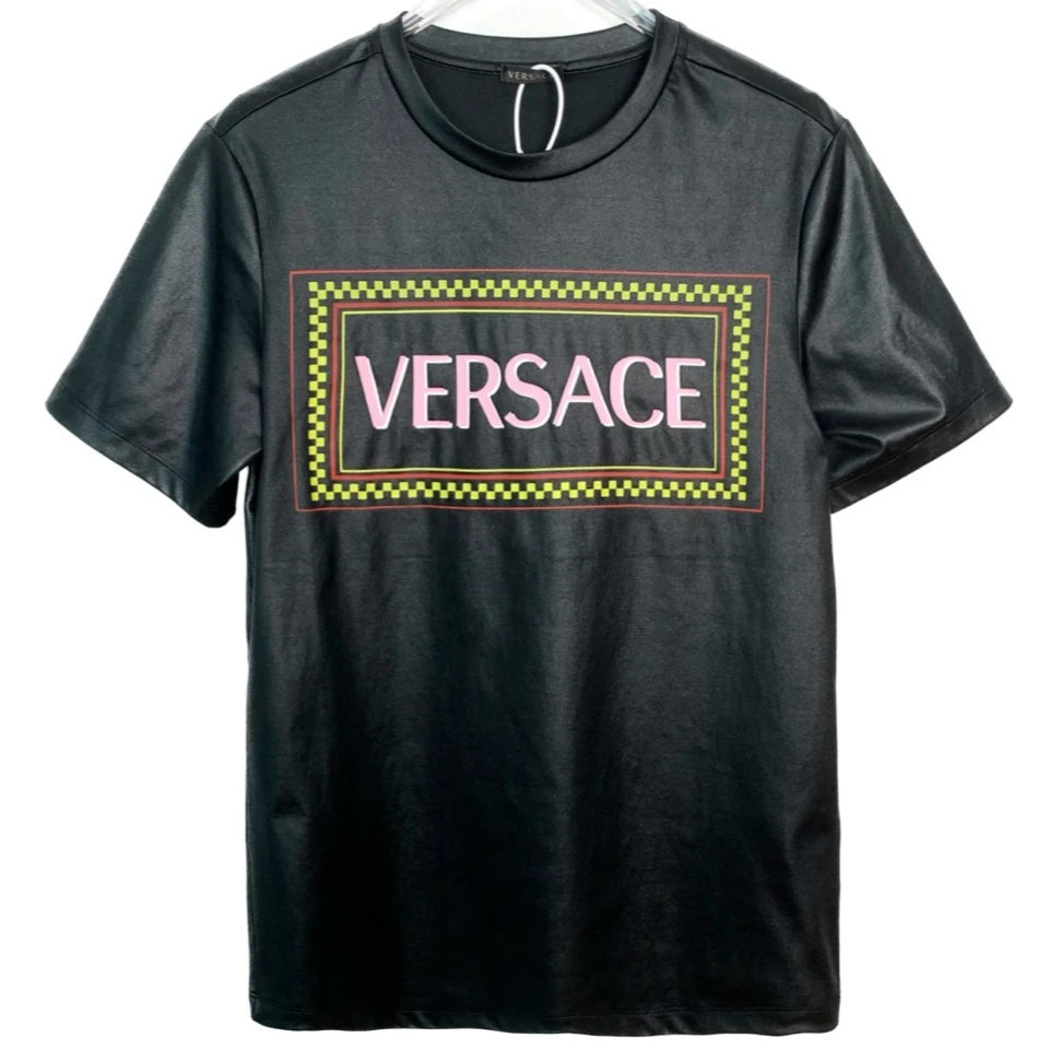 Versace/范思哲潮奢豆 严选/字母印花缎面短袖T恤/95新/006366