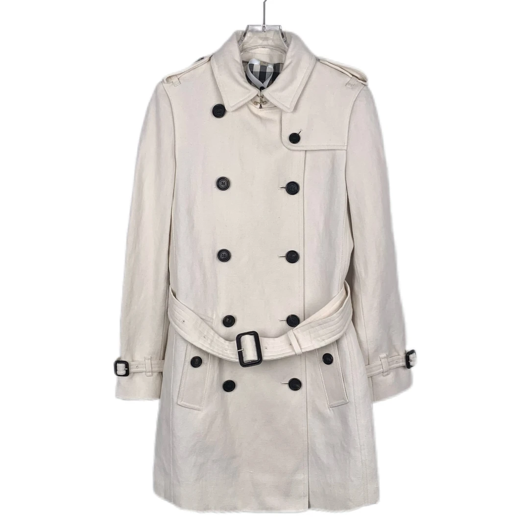 99新 BURBERRY/博柏利 翻领双排扣腰带款风衣/015712