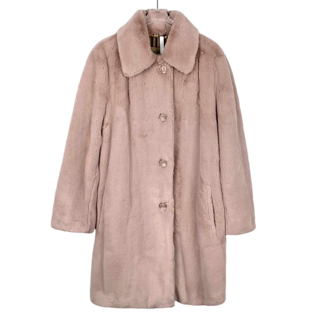 BURBERRY/博柏利潮奢豆 严选/粉色翻领单排扣大衣/95新/014515