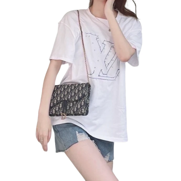 LouisVuitton/路易威登潮奢豆 严选/logo刺绣短袖T恤/95新/015835