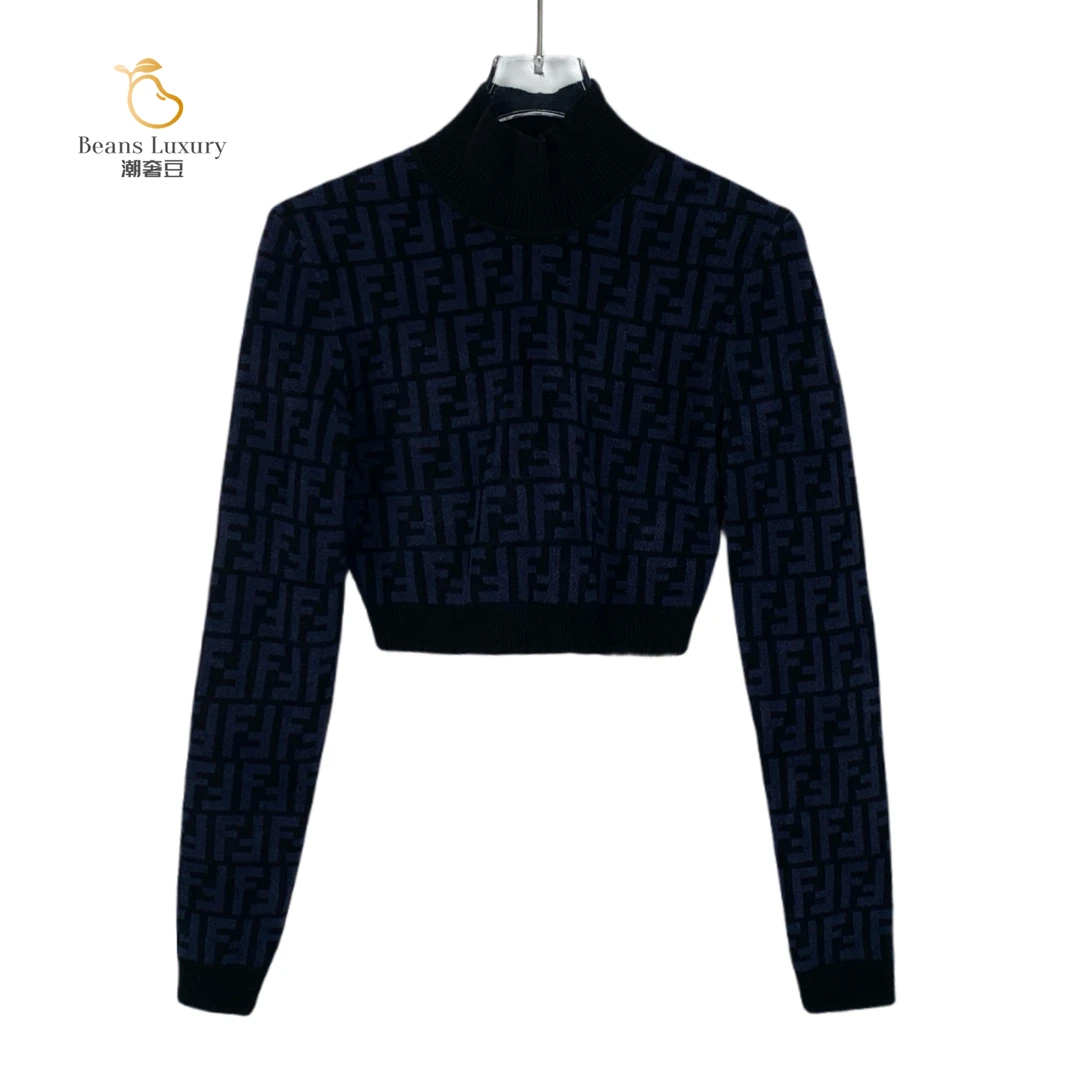 全新未使用 FENDI/芬迪 潮奢豆 严选/黑色老花满印毛衣/X10668