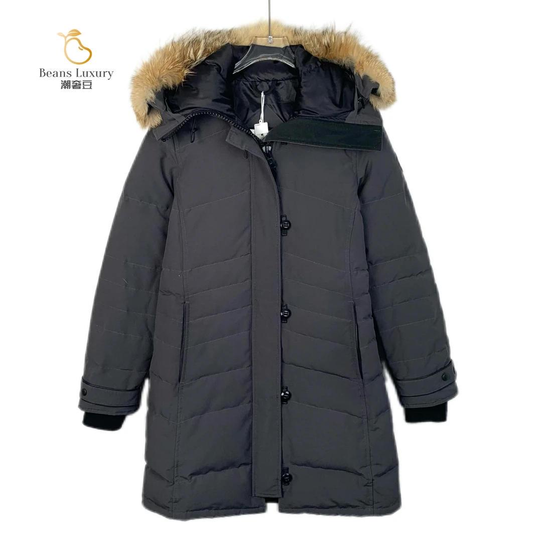 99新 CANADA GOOSE H10825 灰色连帽羽绒服拉链派克服