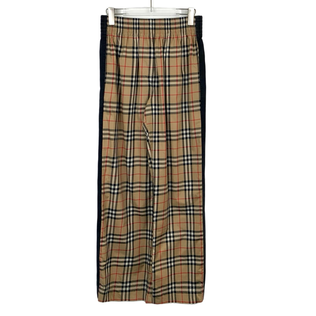 BURBERRY/博柏利95新/潮奢豆 严选/棕色两侧黑边格纹长裤/016211