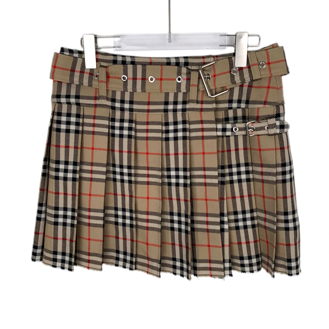 BURBERRY/博柏利99新/潮奢豆 严选/ 经典格纹棕色短裙/013171