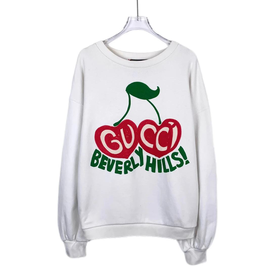 GUCCI/古驰99新/潮奢豆 严选/樱桃印花圆领棉质长袖卫衣/020001