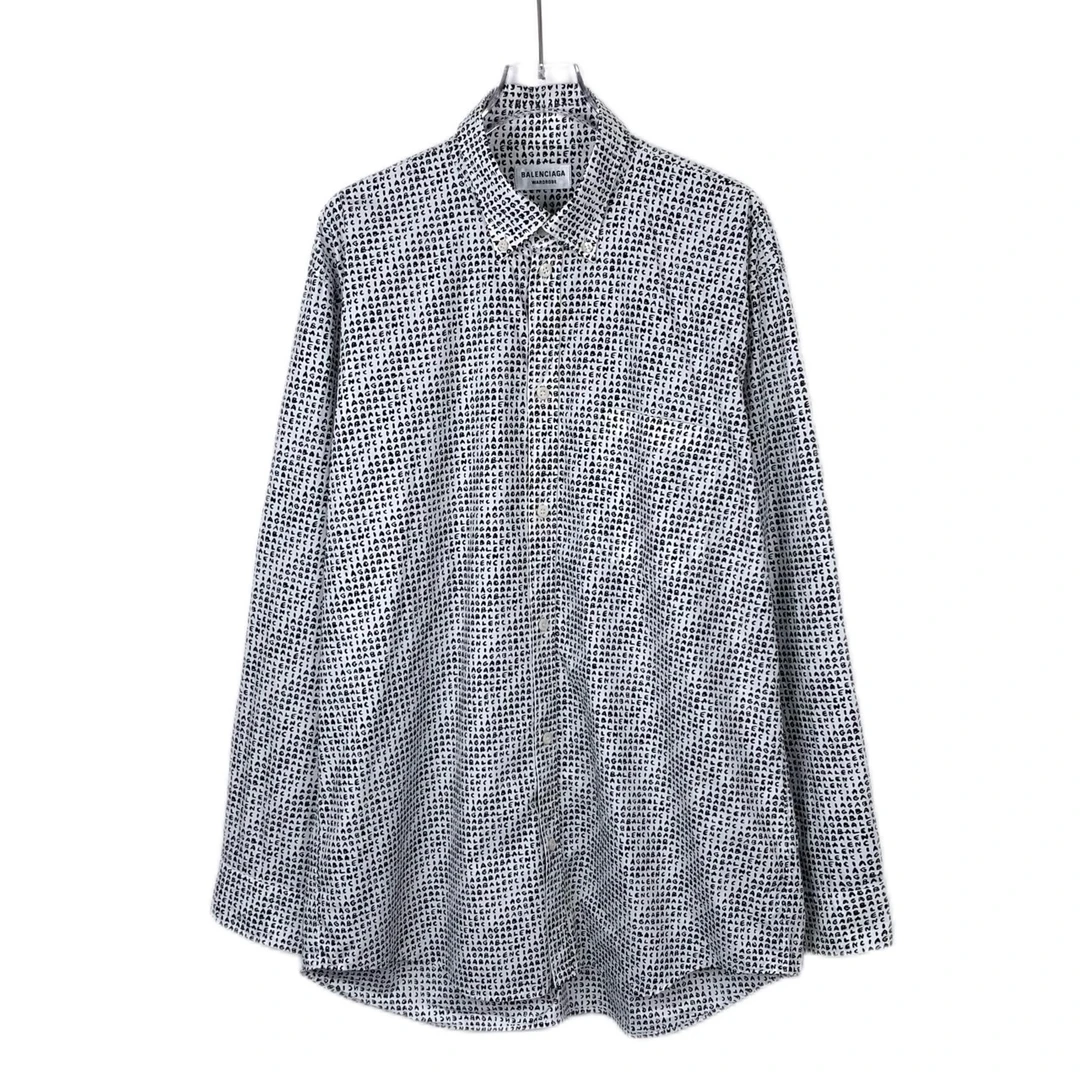 Balenciaga/巴黎世家潮奢豆 严选 涂鸦logo满印衬衫/99新/ 019176
