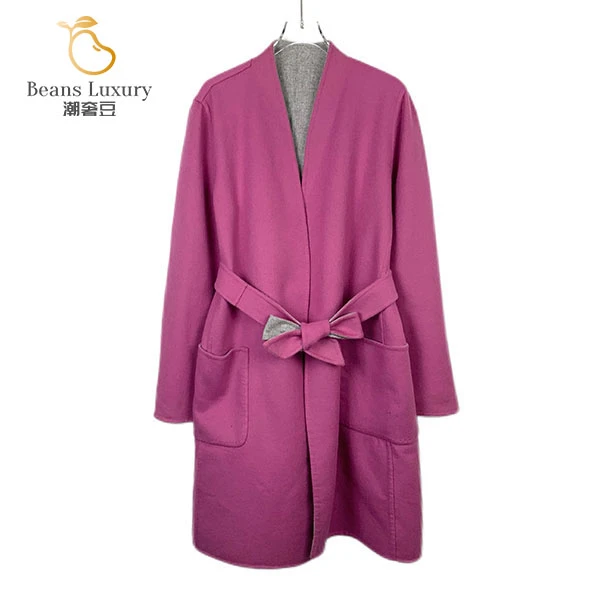 MaxMara95新/潮奢豆 严选/双面穿V领腰带款羊毛大衣/H8936