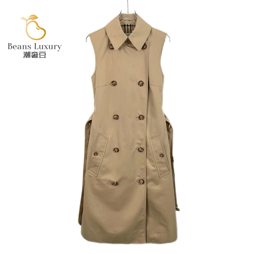 99新 BURBERRY/博柏利 翻领双排扣风衣/H11753
