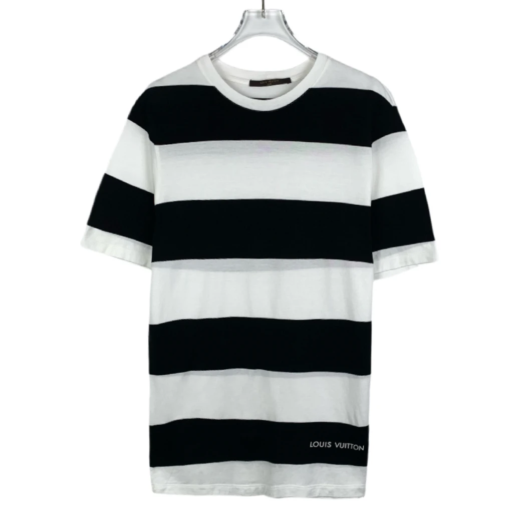 99新 LouisVuitton/路易威登 黑白条纹短袖T恤/014383