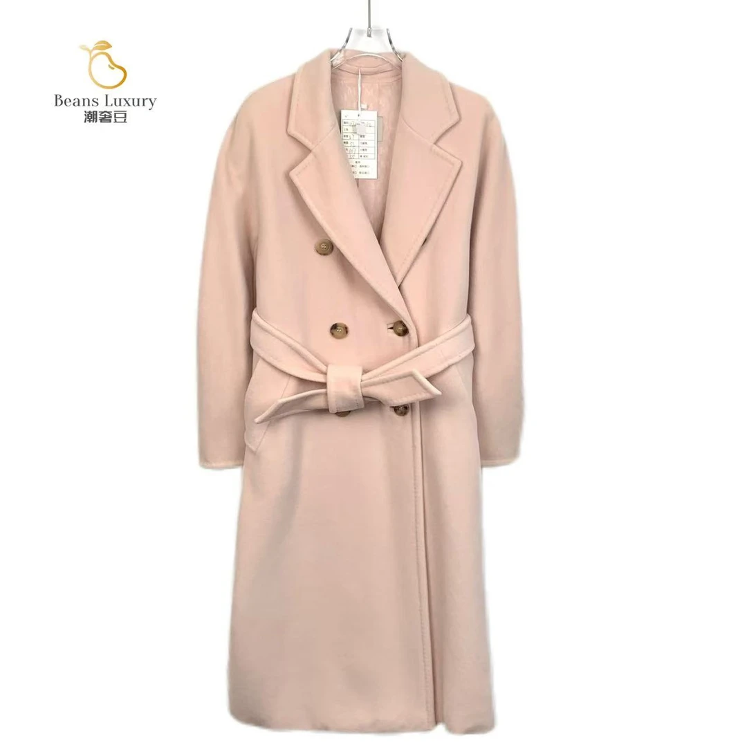 99新 MaxMara 粉色绵羊毛大衣 /X11721