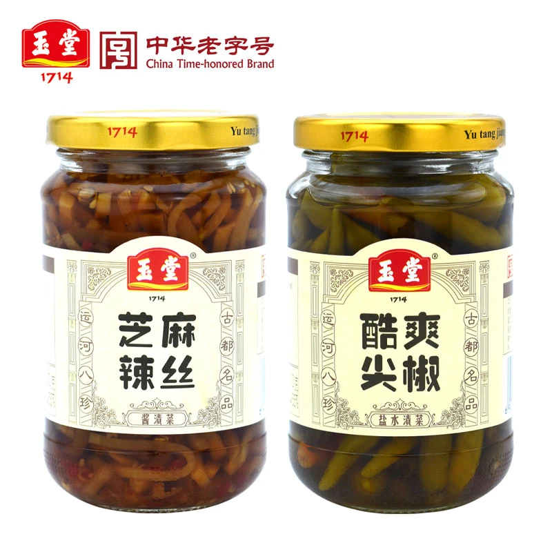 玉堂酱园芝麻辣丝350g+酷爽尖椒310g 中华老字号酱菜芥菜疙瘩丝