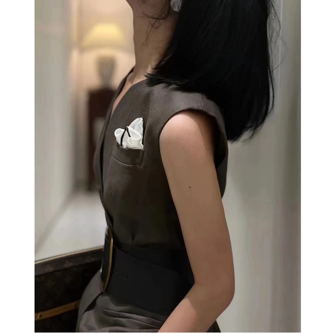 冰心推荐【亚麻西装马甲➕阔腿裤套装】时尚套装