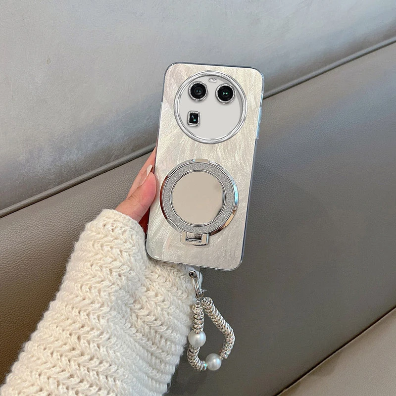 适用oppofindx6手机壳全包镜头膜防摔创意镜子支架简约保护壳