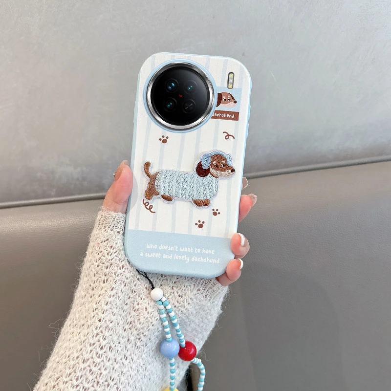 适用vivox90手机壳vivox90pro防摔立体小狗加高镜头框软壳