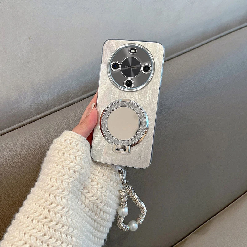 适用华为麦芒30手机壳畅享70X全包镜头膜创意镜子支架简约保护壳