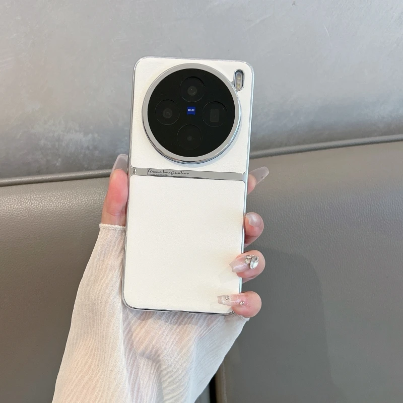 适用vivox200手机壳vivox200pro素皮防摔vivox200promini金属腰线