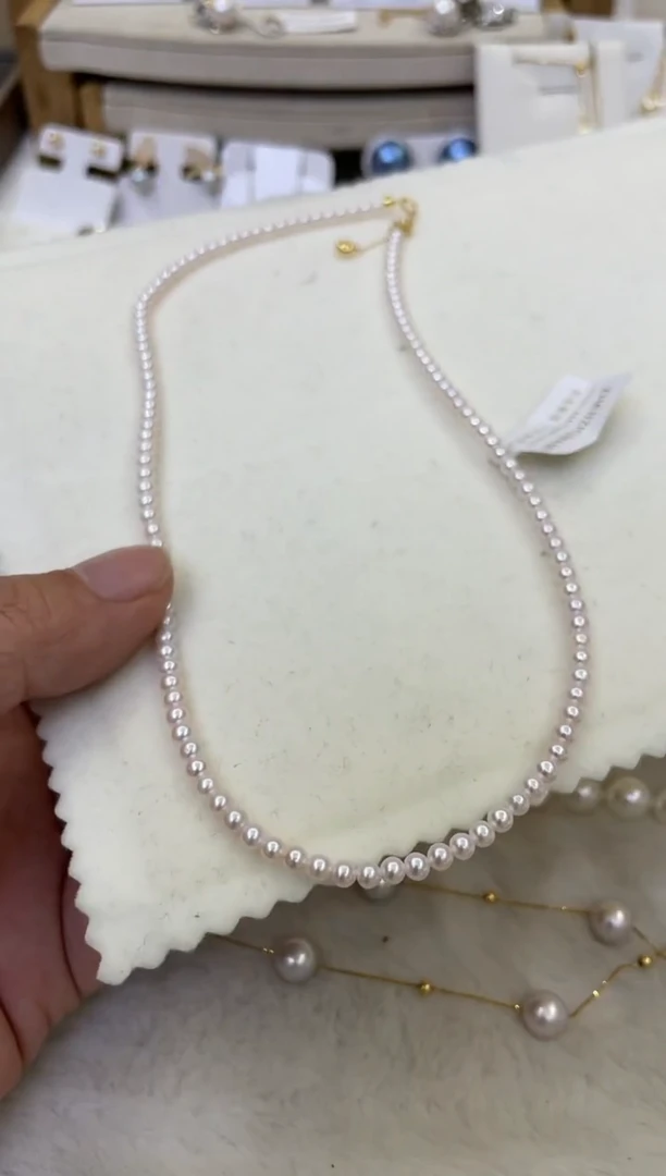 【闪购商品】淡水珍珠颈饰18K金镶嵌仙女链