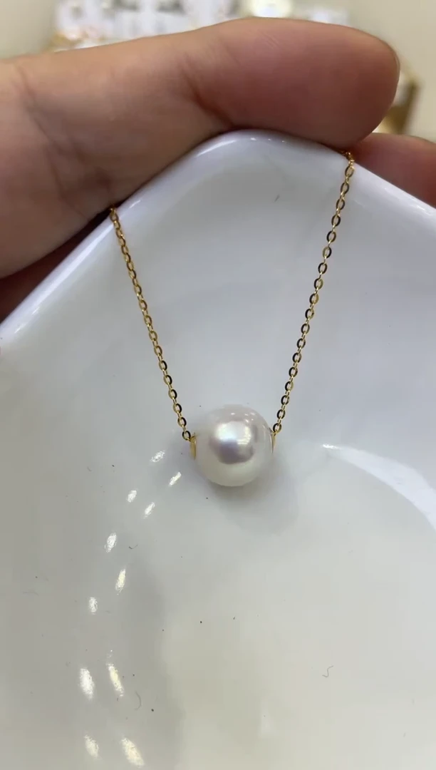 【闪购商品】淡水珍珠颈饰18K金镶嵌非基地发货不带证书