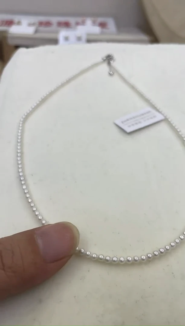 【闪购商品】淡水珍珠颈饰银S925镶嵌仙女链